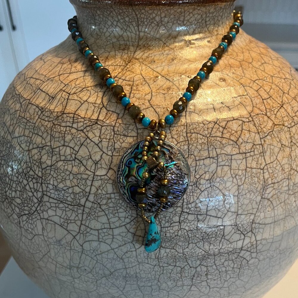 Crowheart Jewelry by Babette Hartman Necklace, Turquoise
